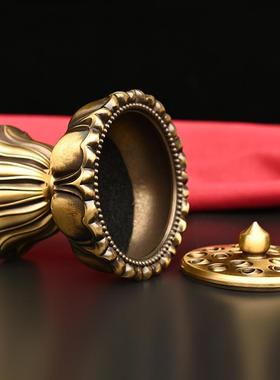 黄铜香炉复古香炉摆件檀香熏香炉莲花炉宝莲灯熏香炉礼品