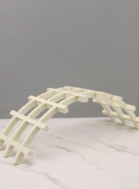 北欧创意弯形网格果盘拱门摆件客厅卧室餐厅玄关酒店软装家居饰品