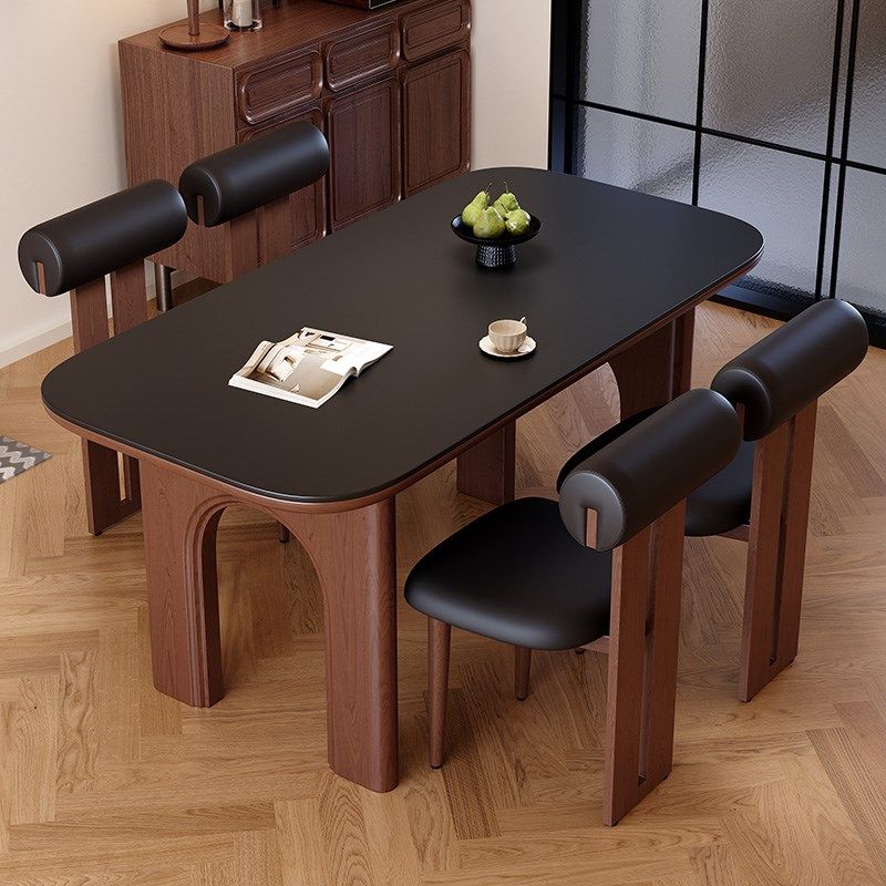 馨佰利岩板餐桌椅组合2024新款家用小户型客厅长方形复古风吃饭桌,淘宝优惠券,粉丝福利购,淘宝优惠卷