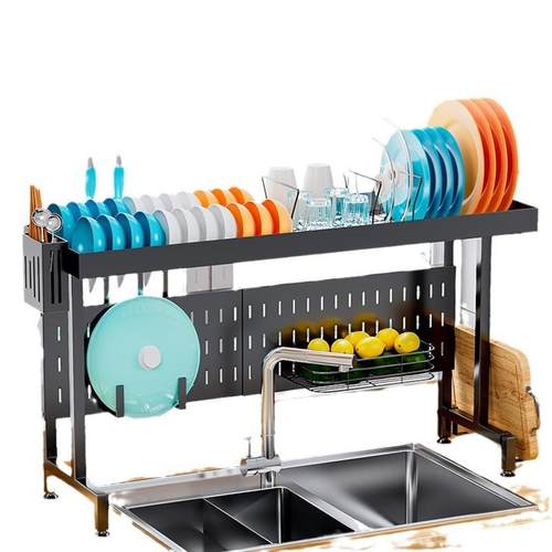 不锈钢厨房置物架伸缩水槽水池放碗架沥水碗架碟架厨具用品收纳架 - 图3