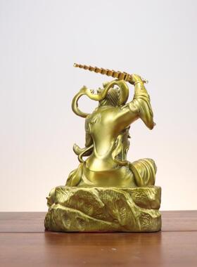 杨铜记 黄铜王灵官神像摆件 铜工艺品 王灵官