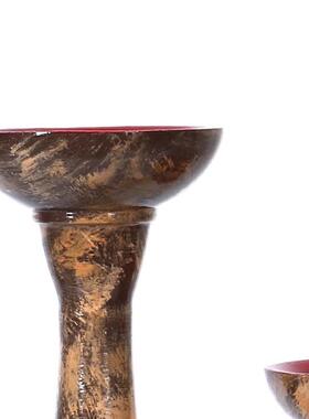 新中式中古侘寂风油画烛台蜡烛安静手绘几何的抽象摆件书房卧室