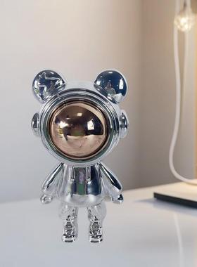 现代潮玩电镀闪电熊家居装饰摆件样板间卧室客厅儿童房卡通装饰品