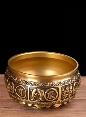 宏达 黄铜压铸双鱼铜盆 直播元宝铜聚宝盆铜器摆件