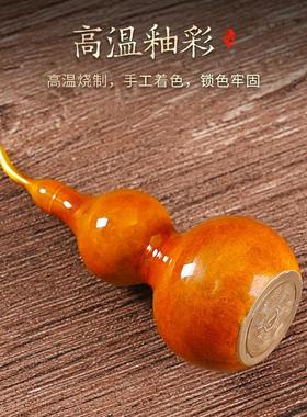 铜派红葫芦中式家居客厅工艺品办公室黄铜玄关装饰摆设开业礼品