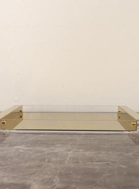 北欧简约亚克力金属托盘样板房客厅茶几书房玄关卧室家居装饰品