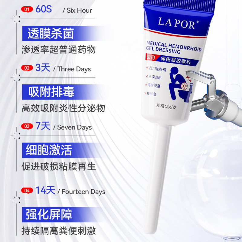 LAPOR医用痔疮膏痔疮凝胶消肛门粘膜内外混合痔大便出血缓解痔疮A