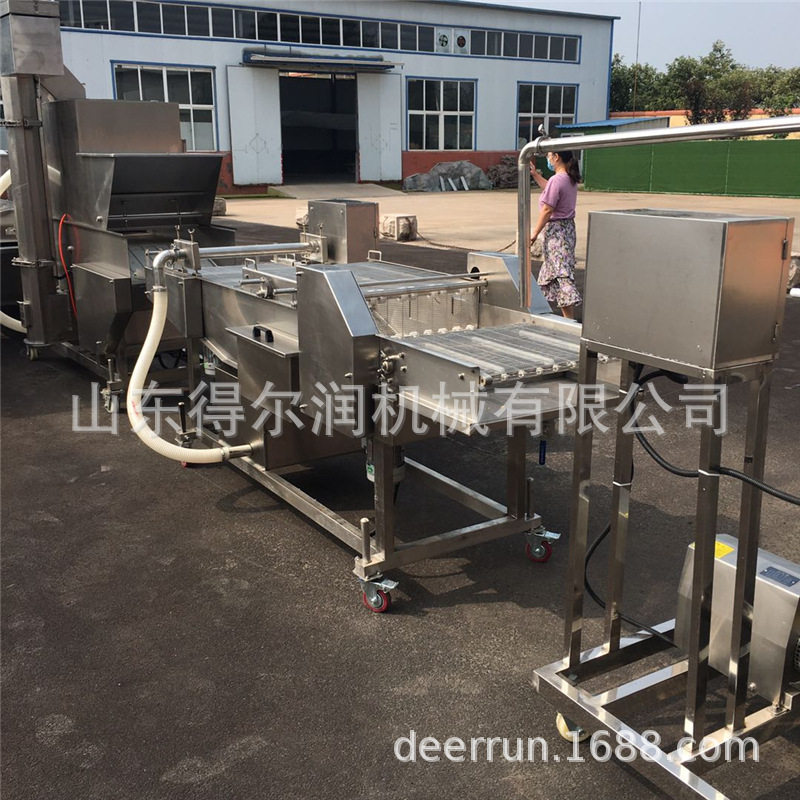 蔬菜饼上浆上粉油炸生产线 自动挂浆滚筒上粉 裹涂均匀 PLC控制,淘宝优惠券,粉丝福利购,淘宝优惠卷