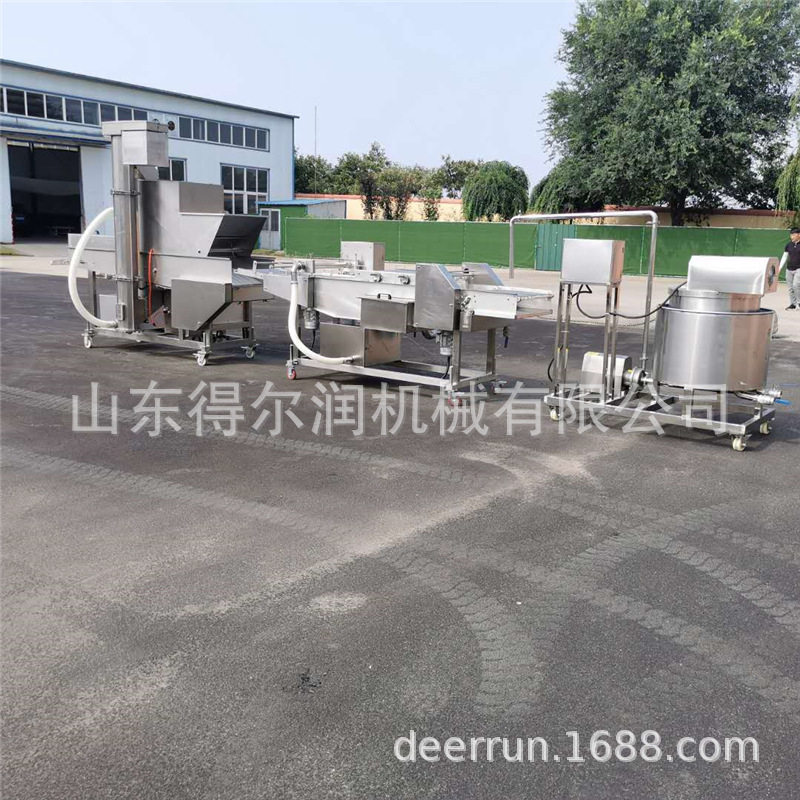 蔬菜饼上浆上粉油炸生产线 自动挂浆滚筒上粉 裹涂均匀 PLC控制,淘宝优惠券,粉丝福利购,淘宝优惠卷