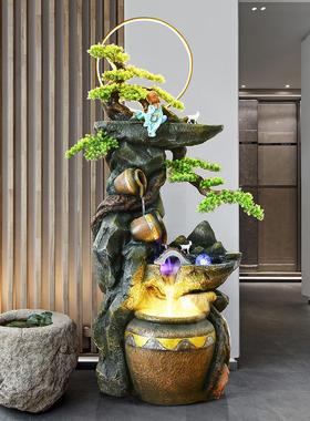禅意假山流水喷泉招财落地摆件循环水景观客厅办公室庭院高档装饰