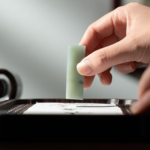 善琏湖笔 孤品印章 老挝石石料篆刻磨盘随形方石刻定制精品硬笔章 - 图3