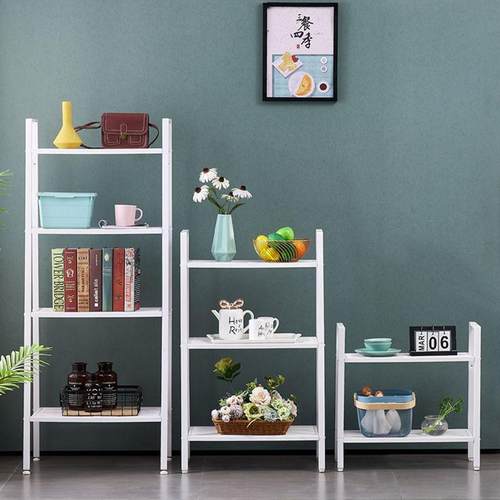 新款梯形多层书架厨房落地置物架勒伯格铁艺储物架客厅收纳架隔层 - 图1