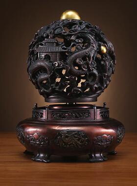 黄铜九转乾坤鼎摆件办公室客厅家居桌面工艺品 开业礼品 铜鼎摆设