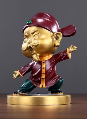 黄铜小财神家居礼品摆件办公室办公桌玄关店铺开业商务送礼摆设