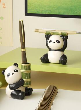 成都熊猫文创纪念品桌面摆件办公室好物手机架伴手礼中国风礼物