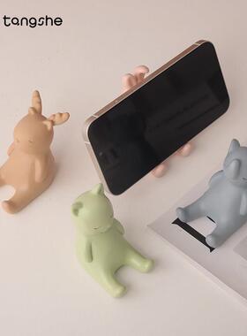 治愈系猫咪办公室好物推荐创意手机支架小摆件桌面女生装饰品物件