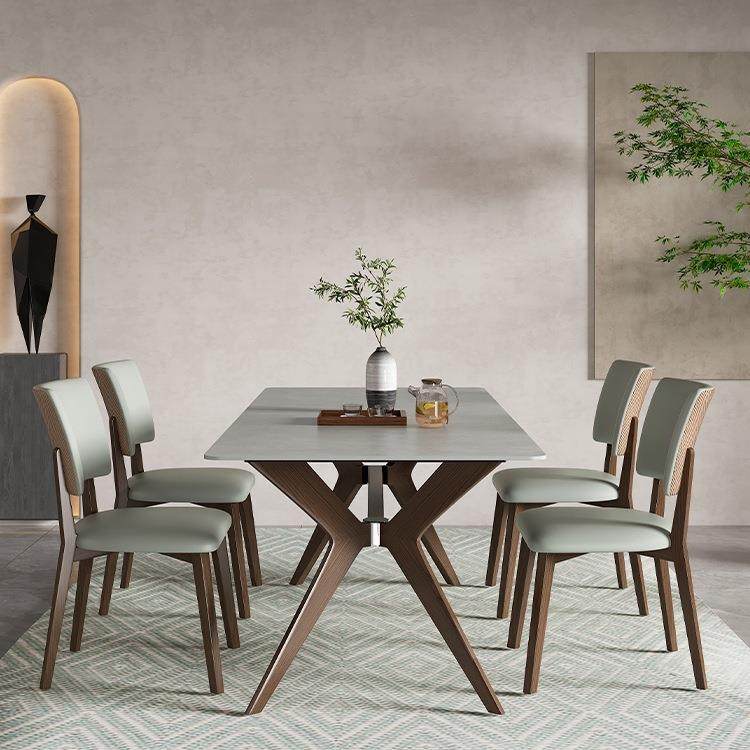 意大利进口灰色岩板餐桌极简轻奢实木长方形家用小户型餐桌椅组合,淘宝优惠券,粉丝福利购,淘宝优惠卷