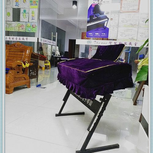 金丝绒带谱架套单双层加棉折花边61键电子琴罩/电钢琴罩/可订做 - 图0