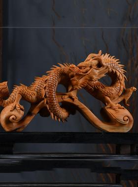 金丝楠木崖柏工艺品摆件 盛世腾龙 家居摆件中式礼品