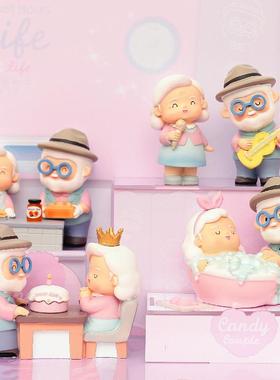 2022新款日杂情侣糖盒生日快乐老头老太摆件创意婚房装饰长辈礼品