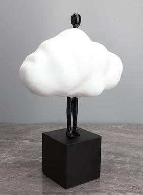 现代简约创意树脂人物雕塑摆件样板间电视柜客厅玄关家居软装饰品