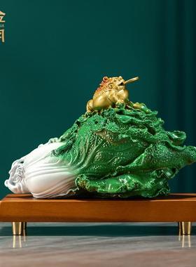 铜金岁月缠抱百财金蟾铜摆件客厅电视柜办公室金蟾百财铜摆件礼品