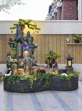 大型假山喷泉循环水景观户外庭院室内客厅鱼池阳台景观落地摆件