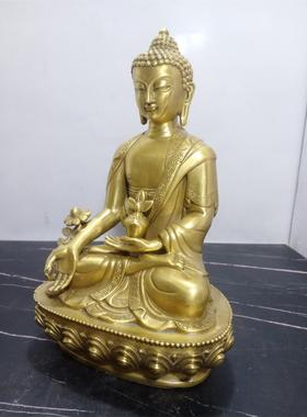 铜器黄铜药师佛药王菩萨佛像三宝佛佛堂用品