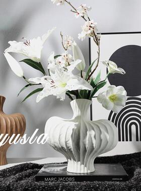 法式侘寂中古干花瓶花器客厅茶几餐厅样板间别墅酒店软装饰品摆件