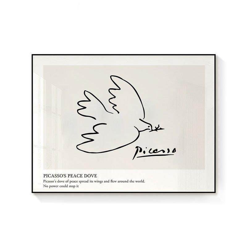 毕加索维也纳和平鸽北欧小众艺术挂画抽象极简线条现代简约装饰画,淘宝优惠券,粉丝福利购,淘宝优惠卷