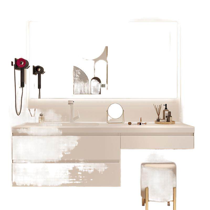 fLE简约可丽耐岩板热弯一体梳妆台无缝岩板浴室柜组合化妆洗漱,淘宝优惠券,粉丝福利购,淘宝优惠卷