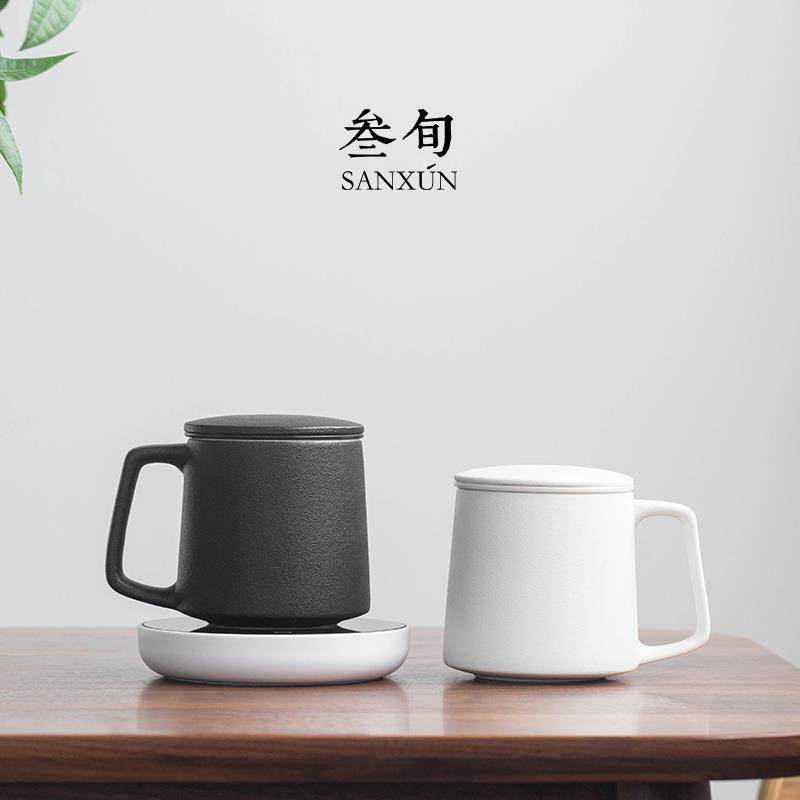 叁旬电热恒温杯垫加热器办公室泡茶杯触控保温55度底座陶瓷马克杯,淘宝优惠券,粉丝福利购,淘宝优惠卷