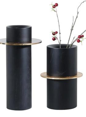 简约现代创意高级灰色玻璃花瓶水培花器家居样板房玄关装饰摆件