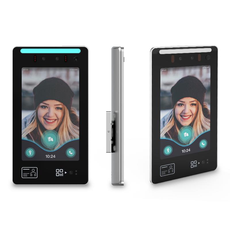 Face recognition and temperature measurement all-in-one machine ID comparison time and attendance machine Face punch-in access control secondary development system docking