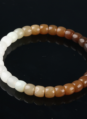 欧说珠宝和田玉糖玉桶珠手链