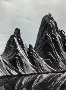 创意树脂山峰叠山脉装饰摆件 盆景沙盘微景观山石 沙盘水族假山