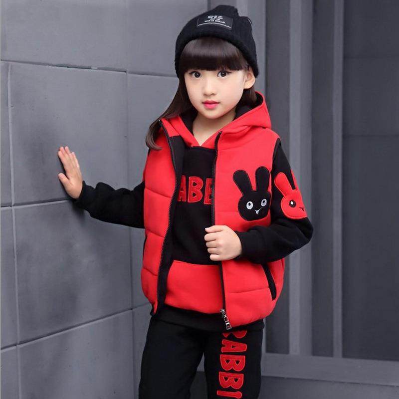 2026新款韩版童装加绒儿童冬季加厚大童卫衣冬装运动女童三件,淘宝优惠券,粉丝福利购,淘宝优惠卷