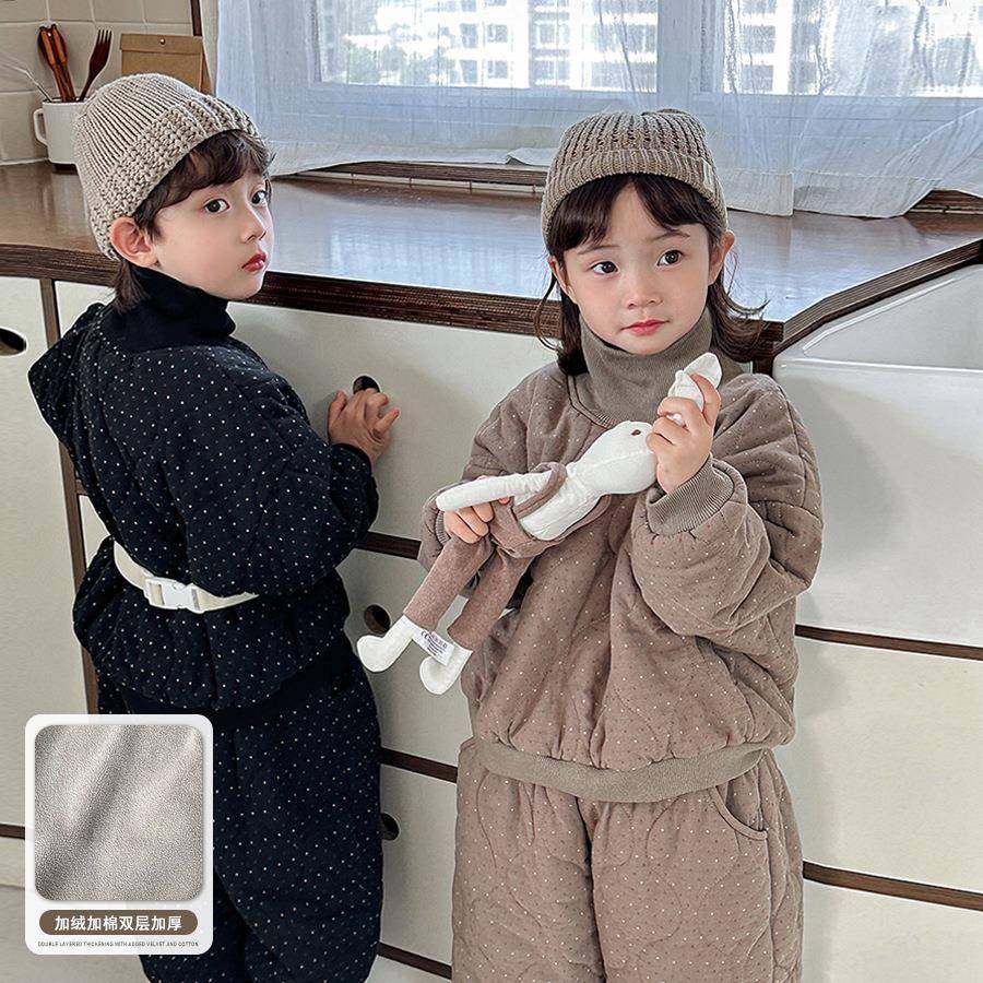 2026新款佳叶童品儿童冬季夹棉高领卫衣男女宝宝加绒束脚裤两,淘宝优惠券,粉丝福利购,淘宝优惠卷