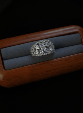 ZeroKo vintage diamond blossom 中古满镶满钻戒指小众设计感