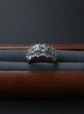 ZeroKo vintage重工复古钻戒戒指小众设满天星钻石中古风