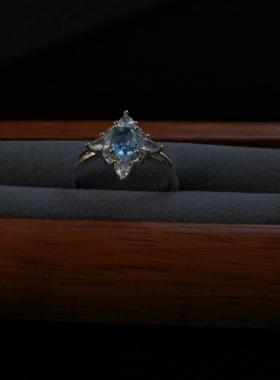 ZeroKo vintage lake diamond 中古重工钻戒戒指蓝色钻石小众设计