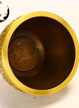 百福缸 铜缸 金属铜制 做旧仿古 礼品 锦盒套装 装饰品摆件