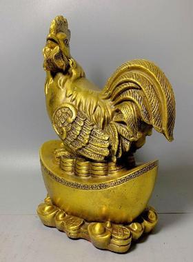 黄铜鸡 黄铜金鸡 铜公鸡黄铜元宝福鸡金钱鸡 家居铜工艺品摆件