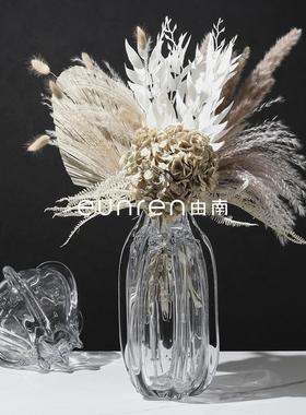 简约现代透明玻璃气泡造型花器几何花瓶摆件样板房间客厅桌面摆设