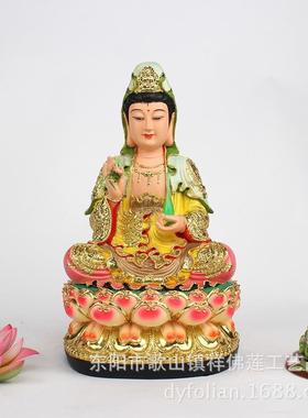 树脂玻璃钢佛像寺庙祠堂工艺品摆件 极彩莲花观音菩萨