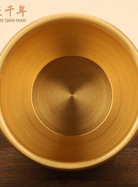 铜匠千年黄铜招财进宝缸迷你铜缸小聚宝盆素面黄铜工艺品摆件