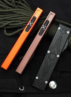 弹簧铝合金柄梳子微技术直弹跳快开不锈钢梳齿直排礼品收藏玩具