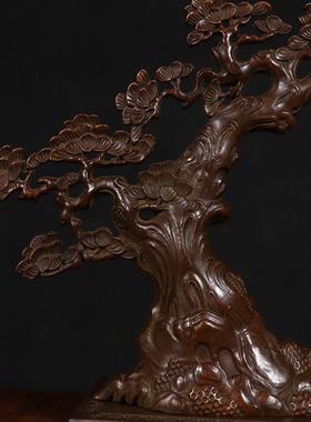 仿古铜香炉摆件铜不老松吊炉家居办公桌面装饰创意礼品工艺品