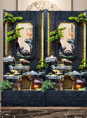 大型假山水幕墙摆件风水墙流水喷泉招财酒店别墅会所客厅阳台水景