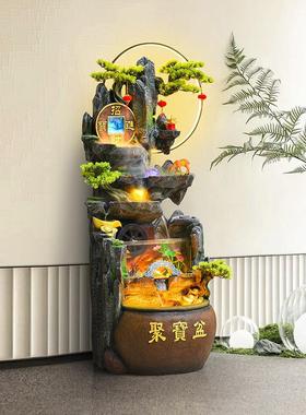 假山流水喷泉加湿器风水轮家居鱼缸客厅阳台造景开业乔迁装饰摆件